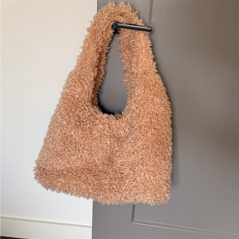 a new day Fuzzy Tan Shoulder Bag
